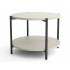 Nowoczesny, okrągły stolik kawowy 65 cm – Styl loft, dwupoziomowy MILANO M14